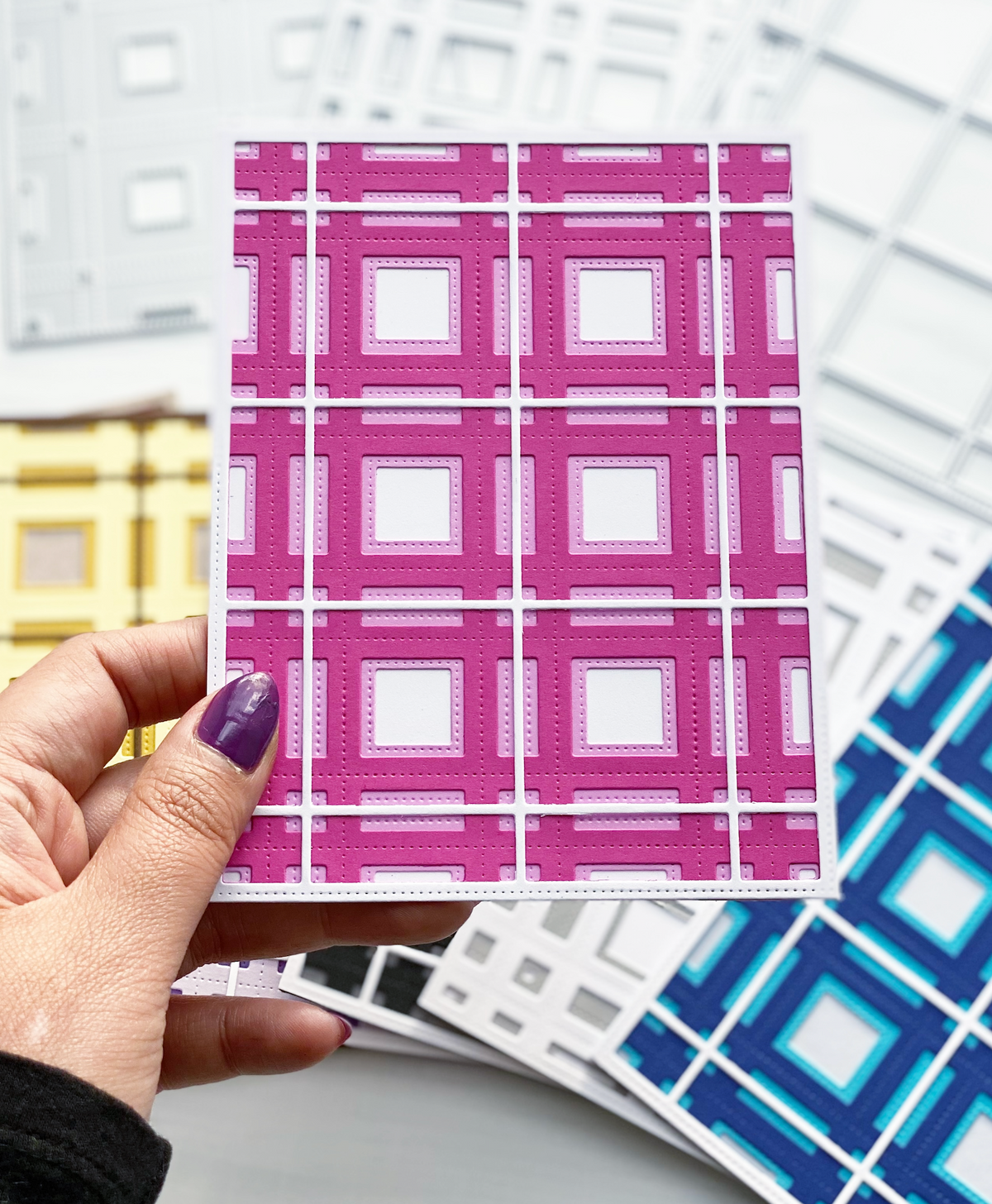 Gingham Plaid Layering Coverplate Dies