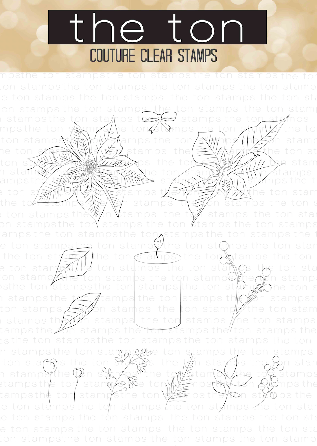 Fresh Cut Poinsettias Outlines