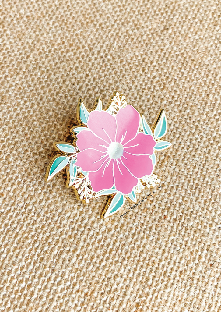 Pin Inflorit Pink Wildflower Pin | The Ton