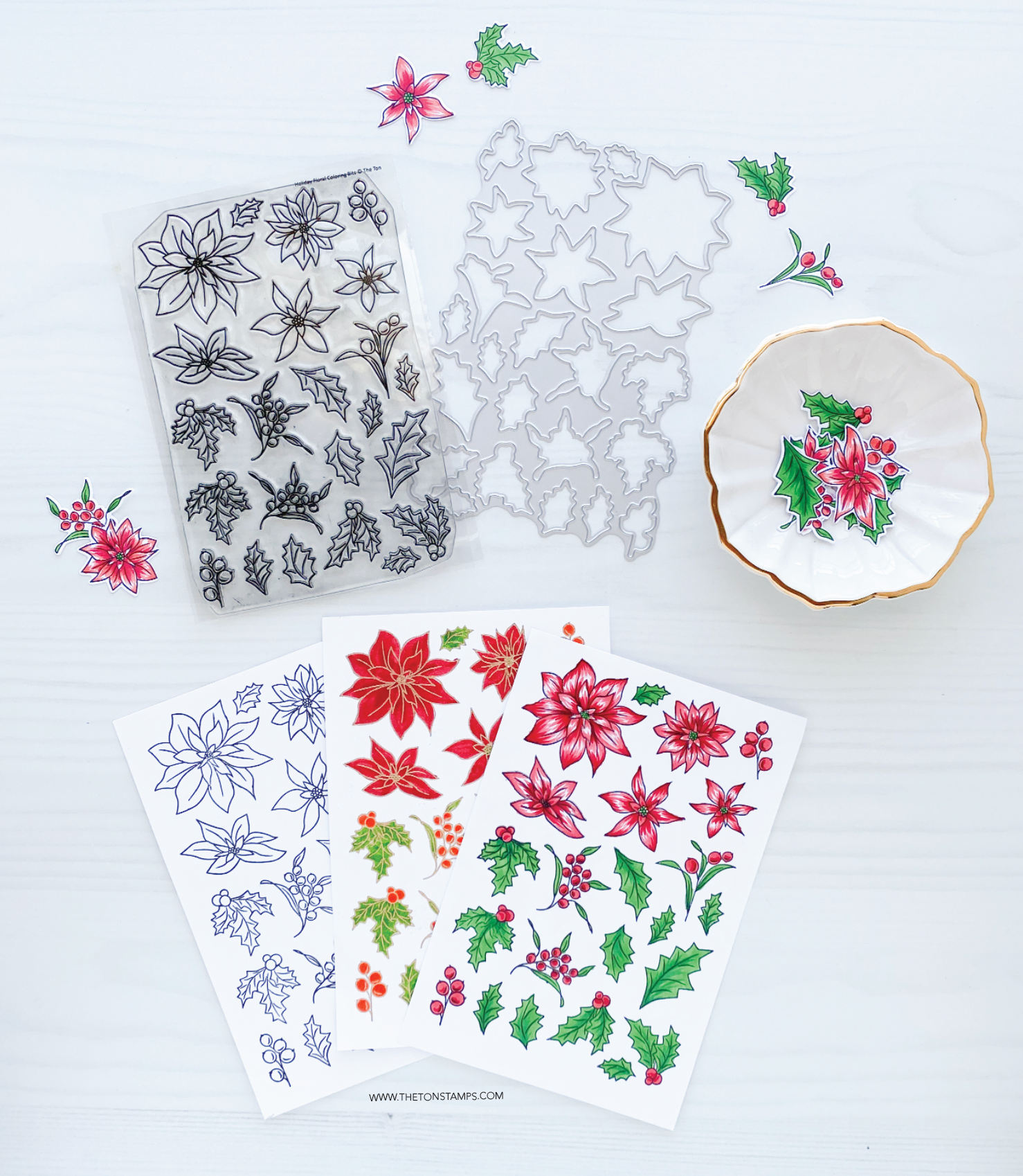 Holiday Floral Coloring Bits