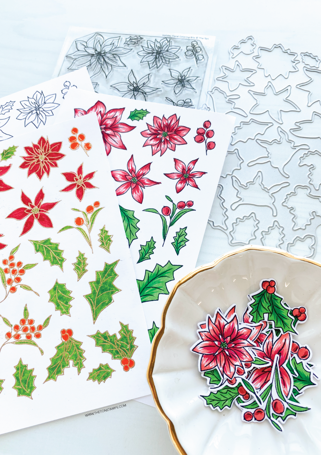 Holiday Floral Coloring Bits