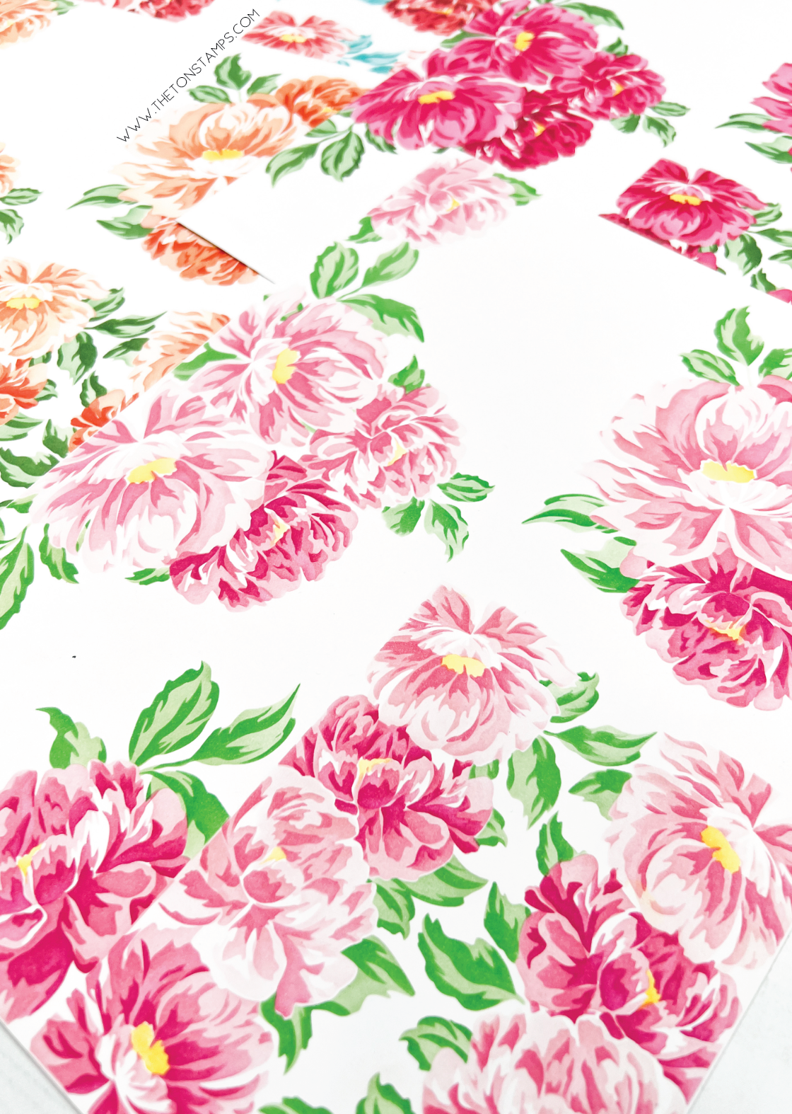 Blended Peonies Large Stencils