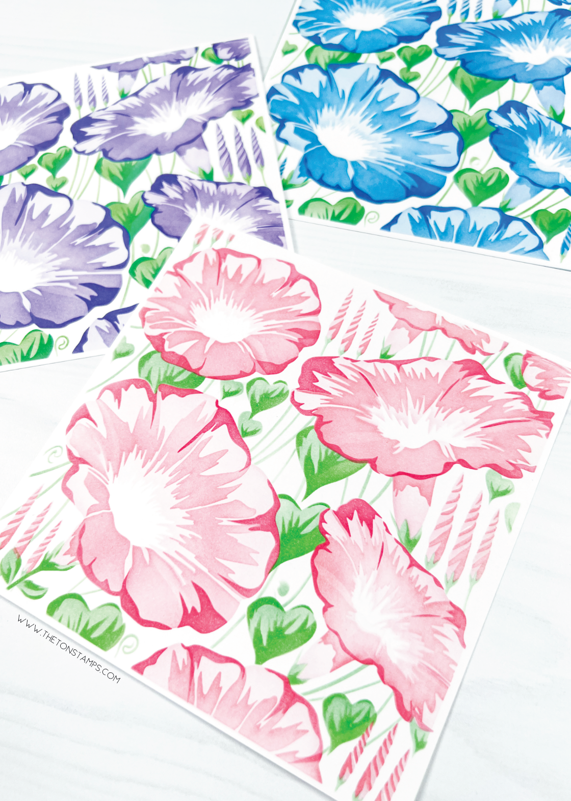 Poised Morning Glories Layering Stencils