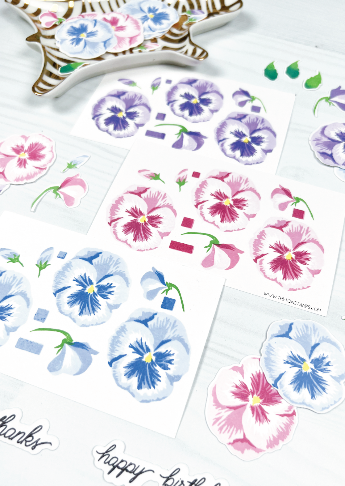 Grouped Fresh Pansies