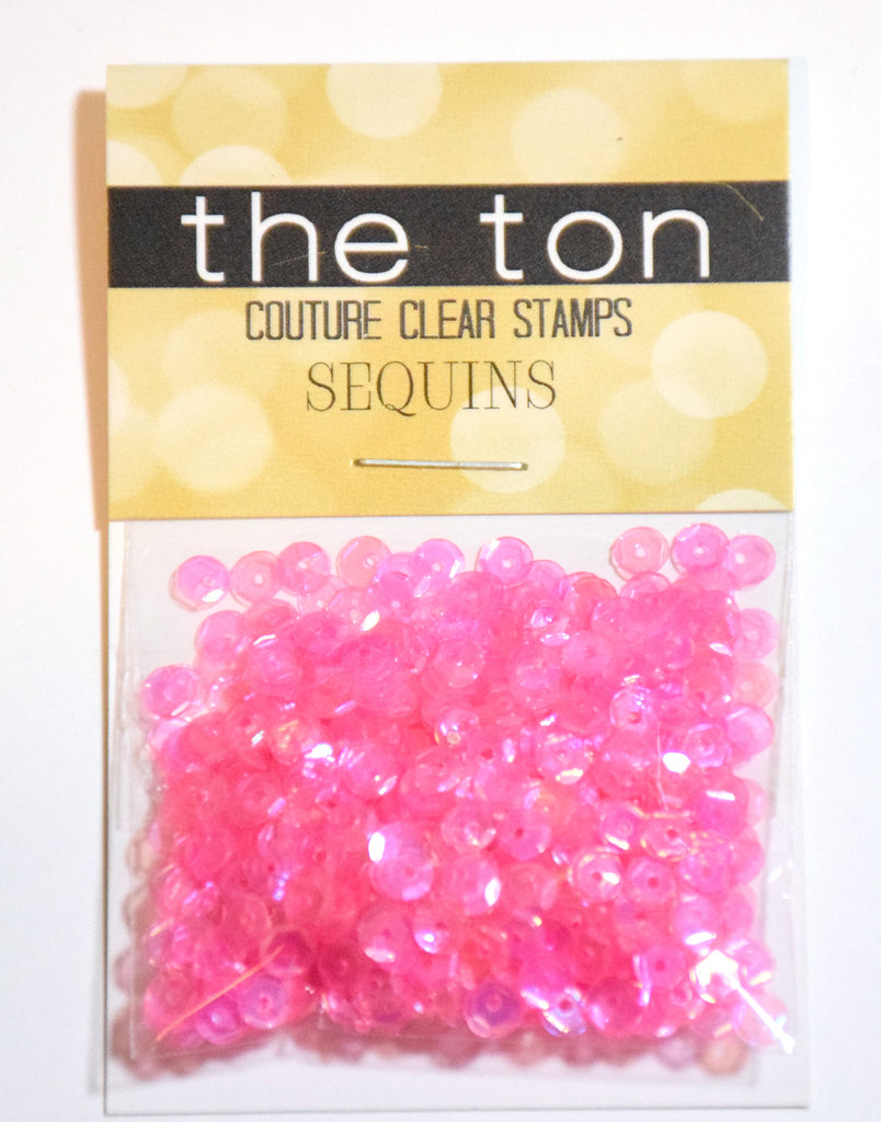 Precious Pink Sparkling Clear Sequins - 4mm