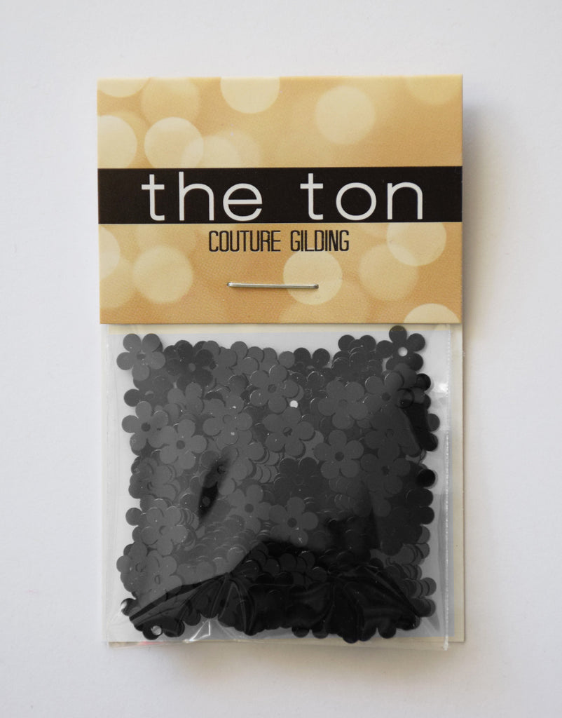 Black Flora Sequins