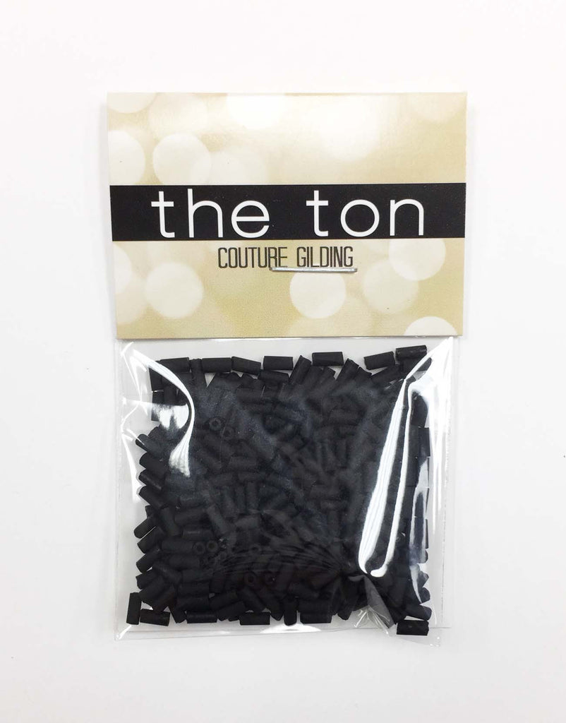 Black Matte Long Bugle Beads
