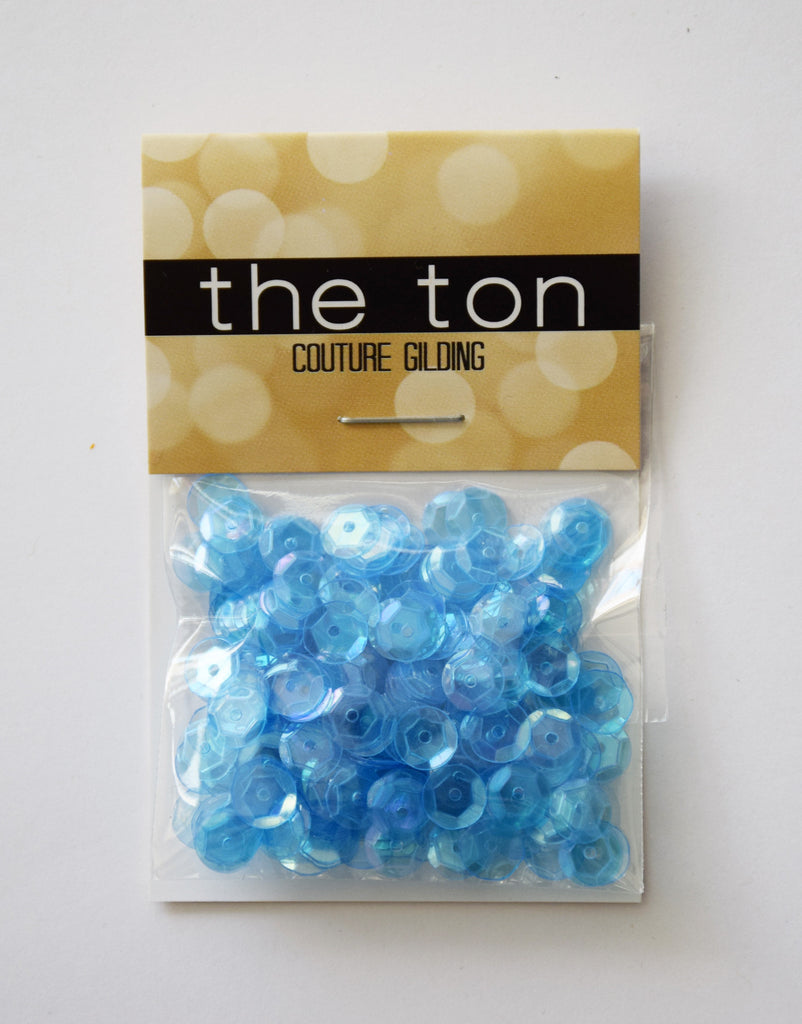 Light Blue Topaz Sparkling Clear Sequins - 8, 6, 5, 4mm, Mixed