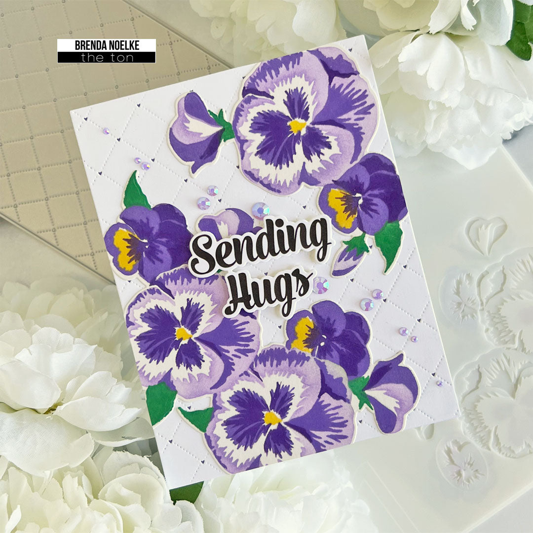 Bright Pansies Clusters Layering Stencils