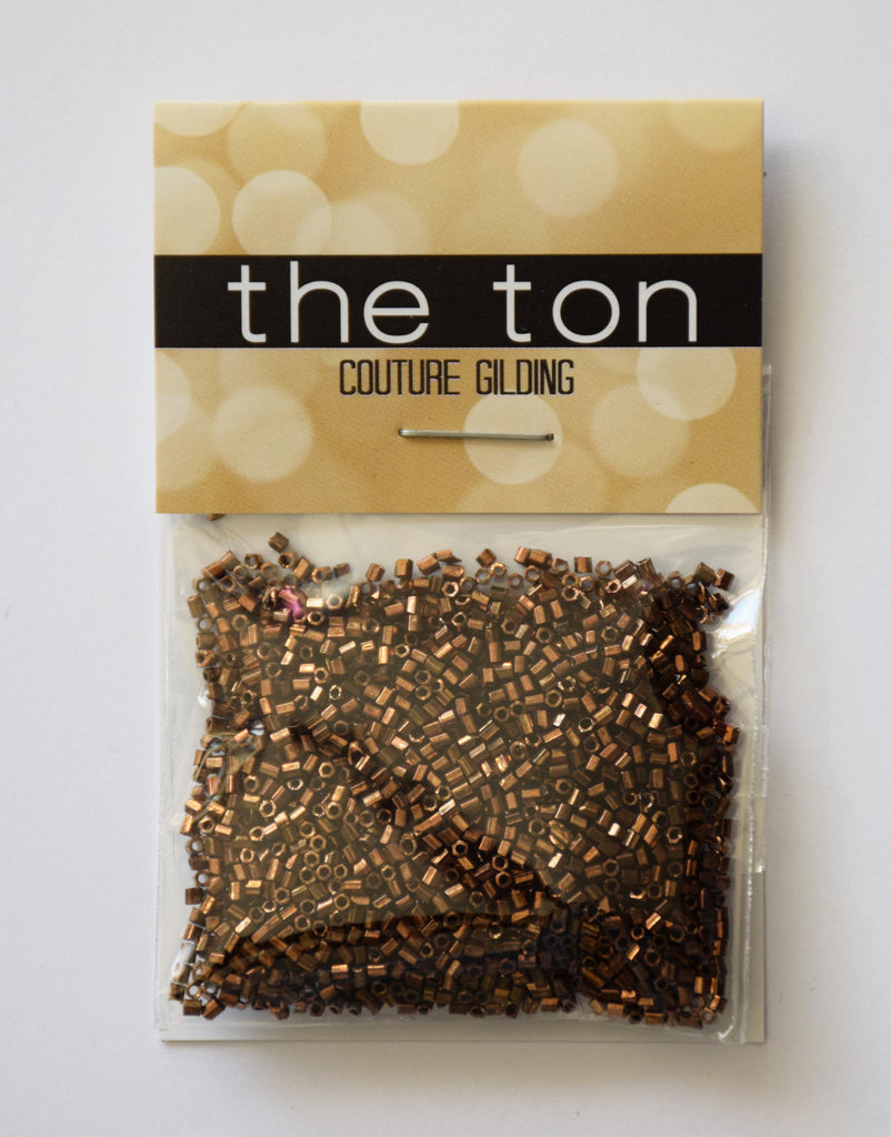 Coffee Gold Mini Bugle Beads