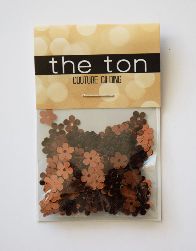 Dark Copper Flora Sequins