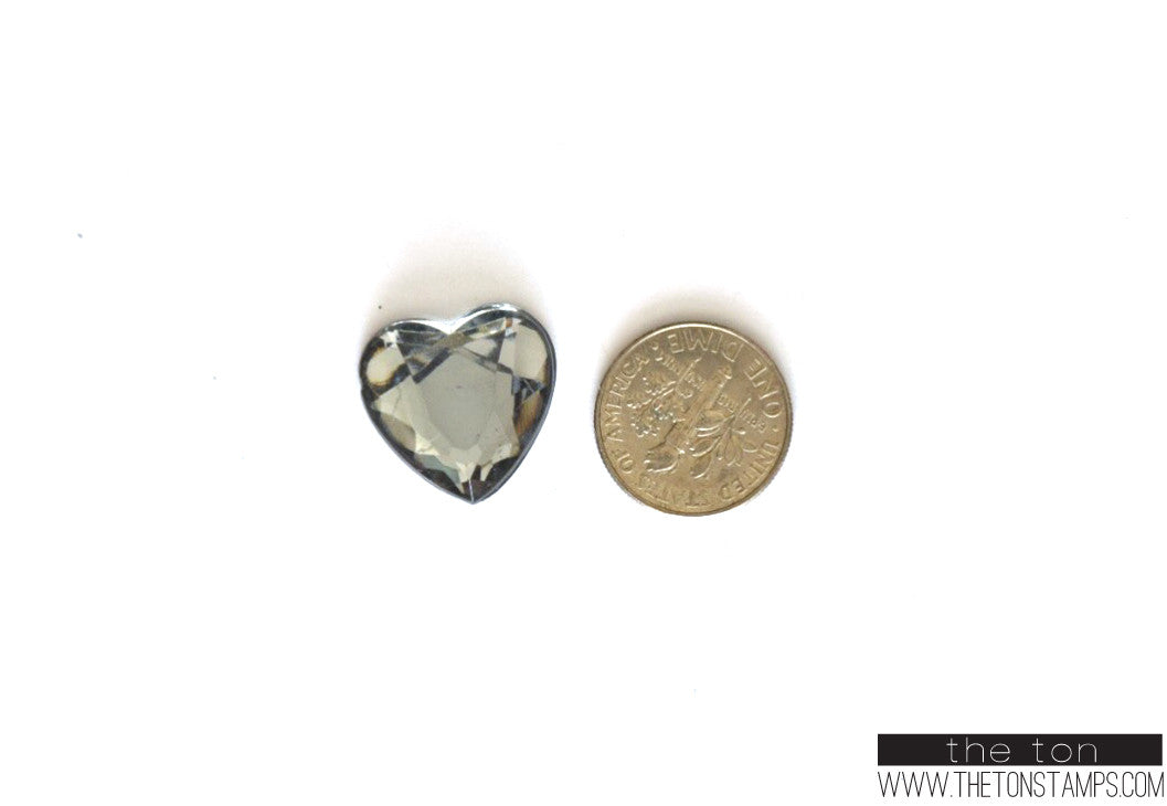 Dark Silver Heart Gems