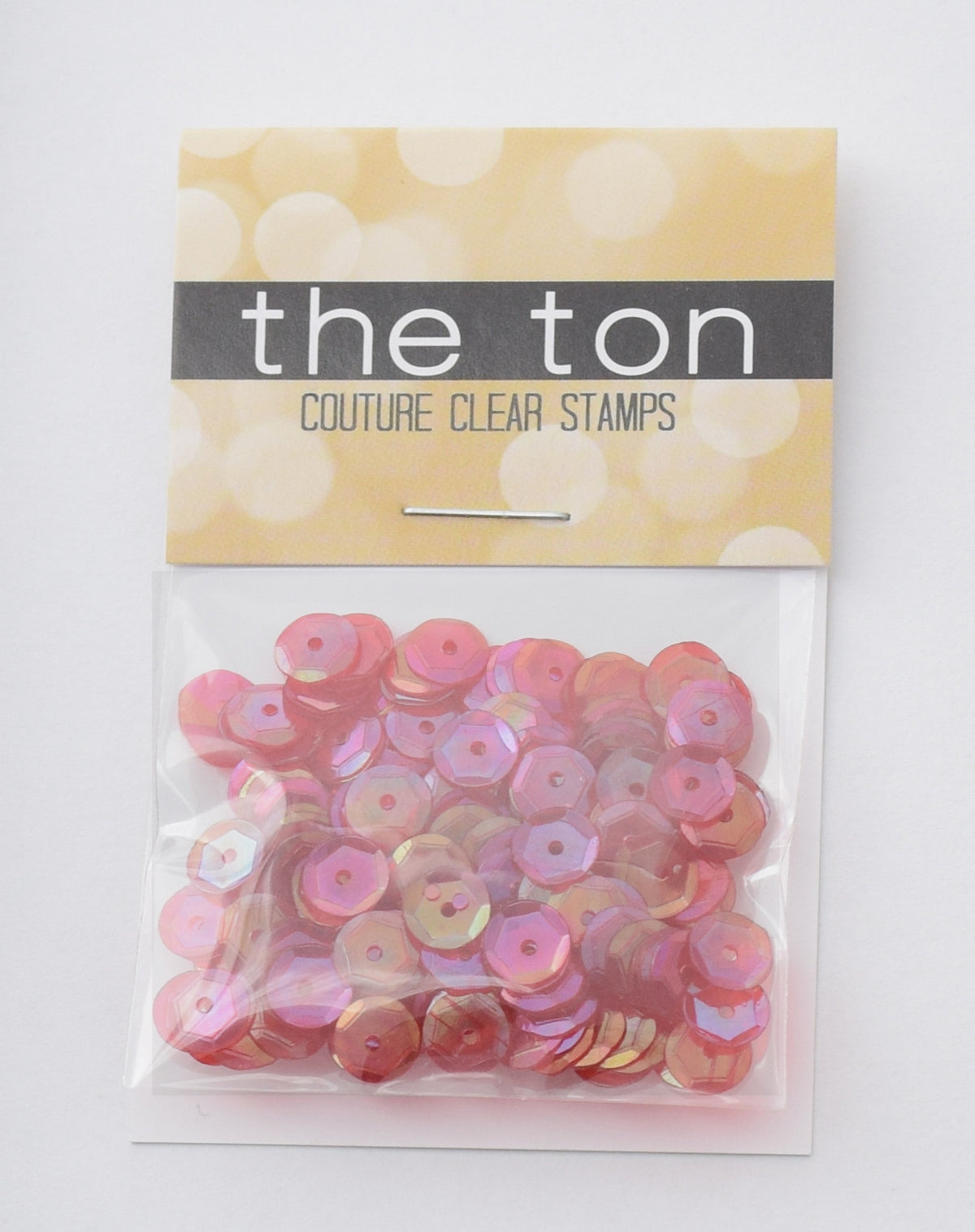 Engine Red Sparkling Clear Sequins - 6mm, 4mm, Mixed