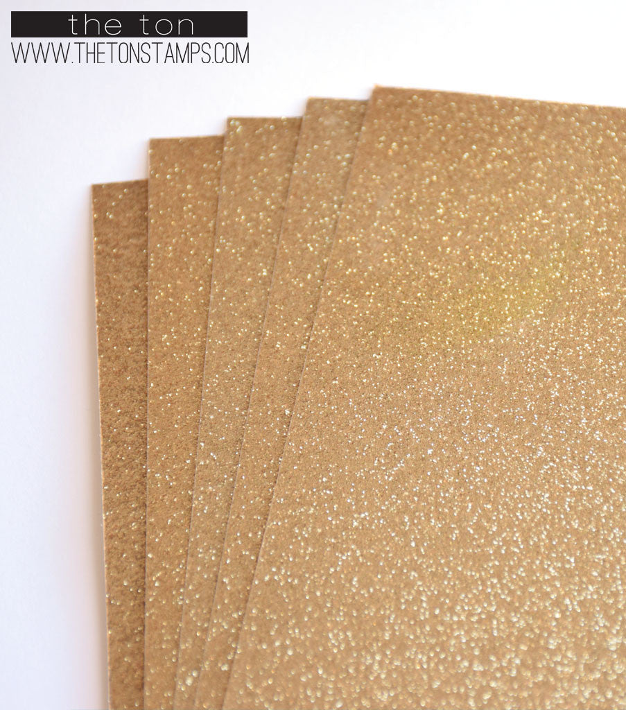 Adhesive Glitter Paper - Glossy Fine Gold (2 sizes available)