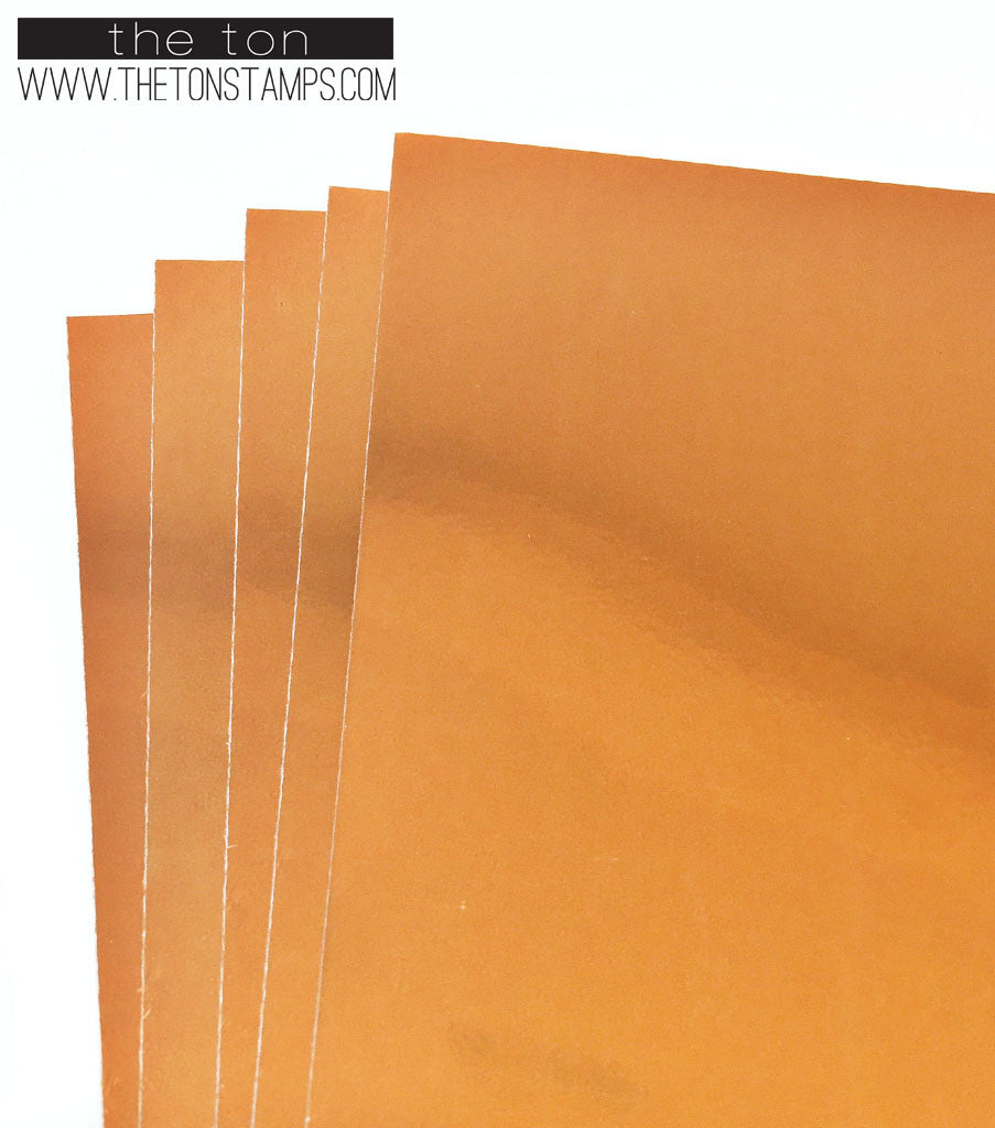 Adhesive Foil Paper - Orange (7.9in x 9in)