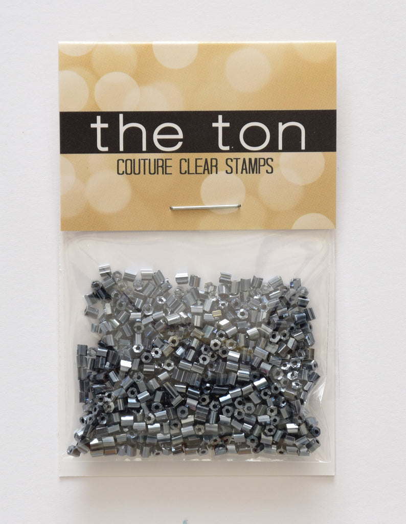 Gray Blue Bugle Beads