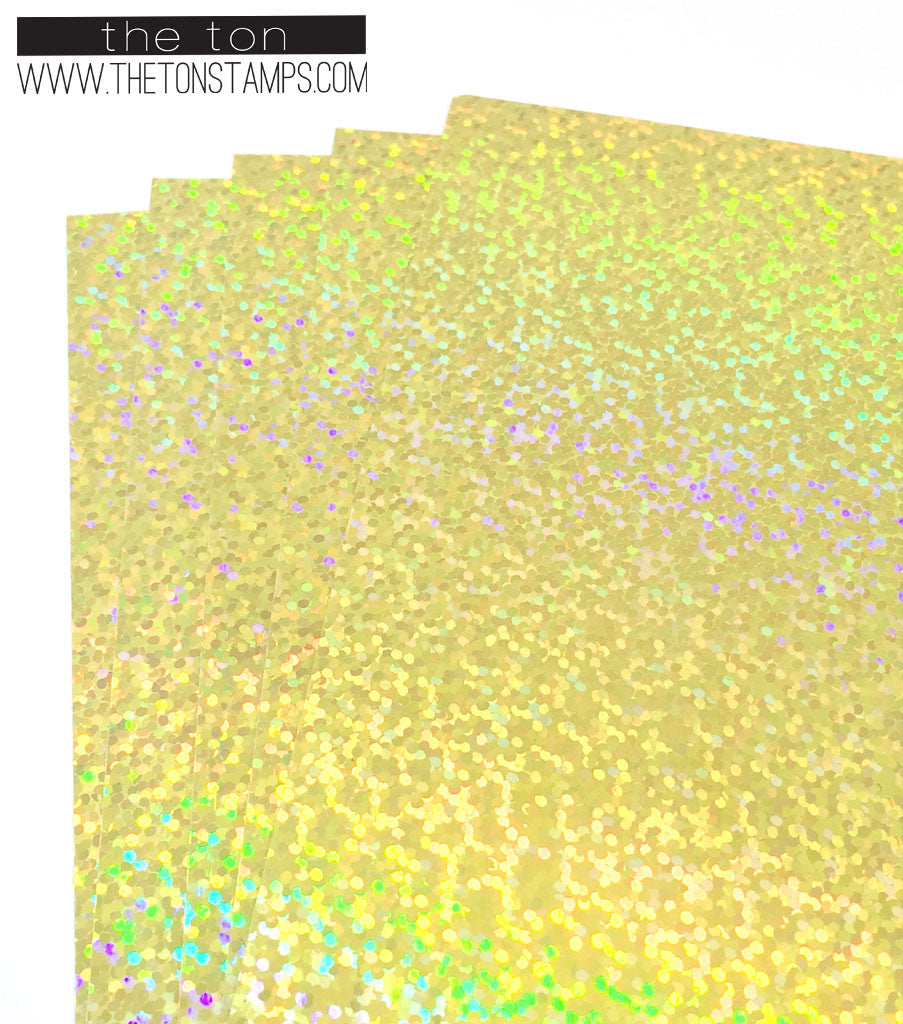Adhesive Foil Paper - Holo Gold (3.9in x 9in)