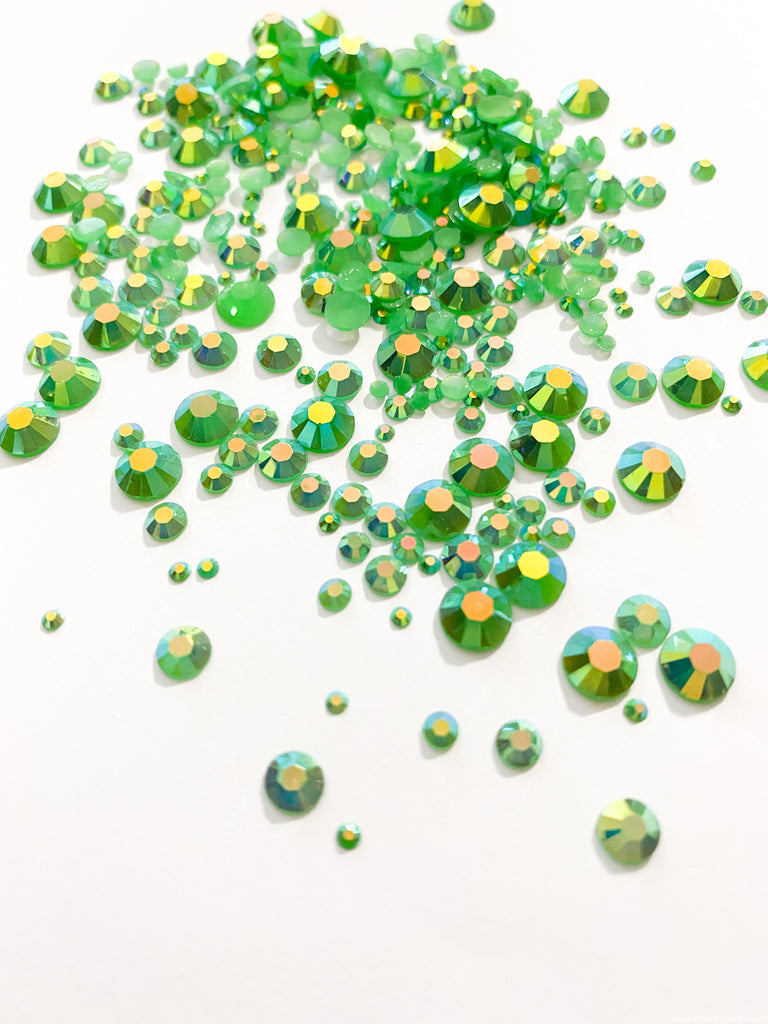 Rhinestones Mixed - Emerald Green Opaque