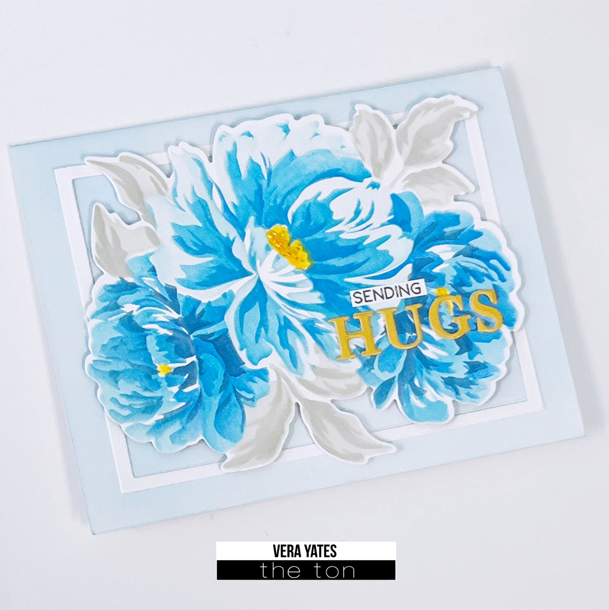 Blended Peonies Large Stencils