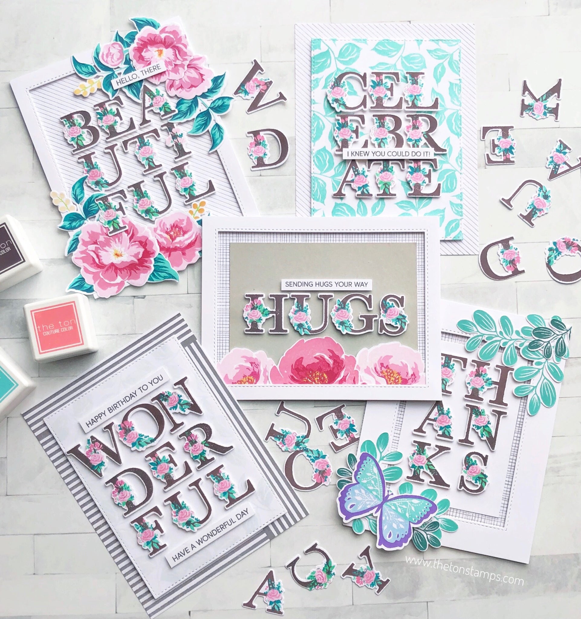 Layered Floral Alpha Stamps
