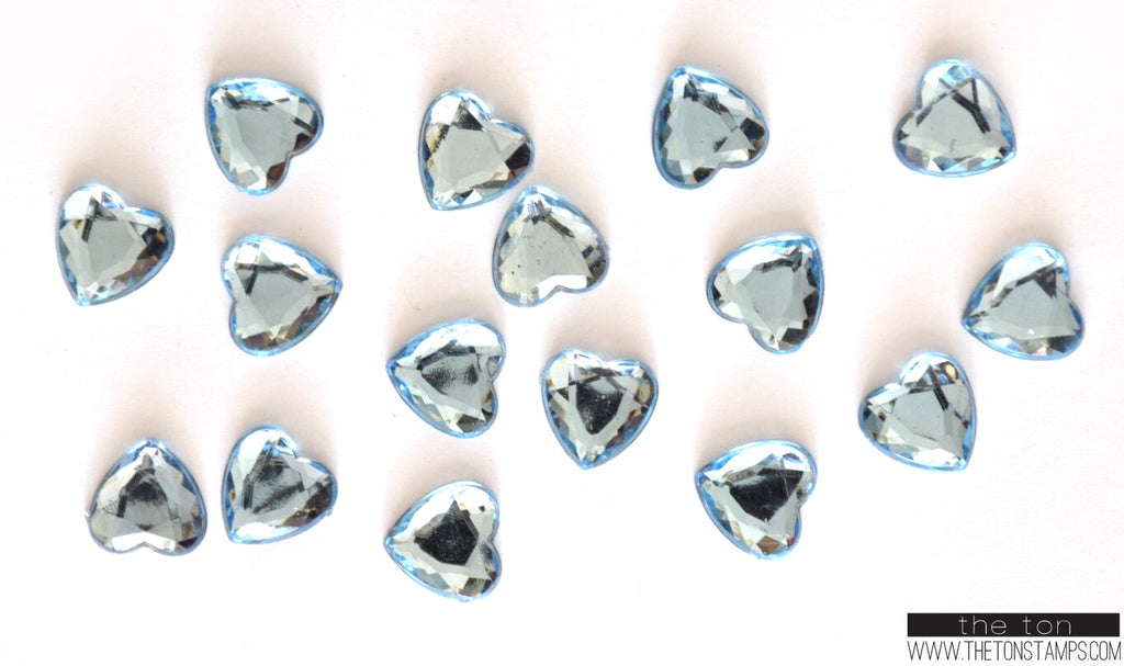Light Blue Heart Gems