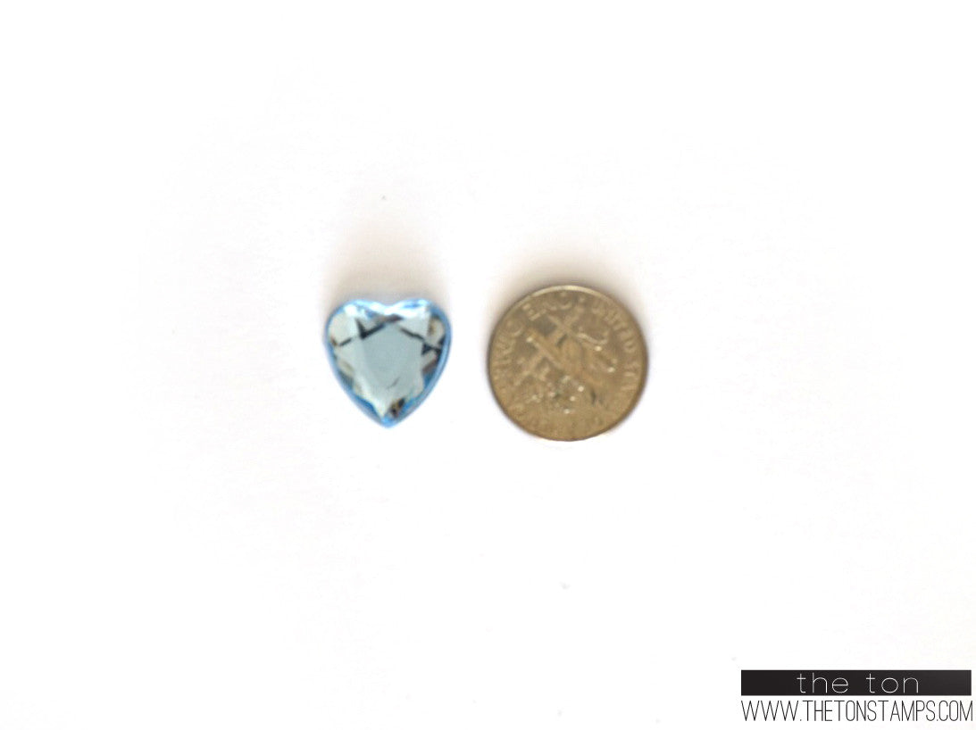 Light Blue Heart Gems