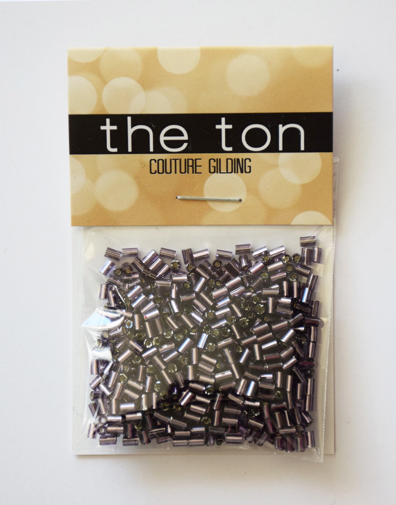 Lilac Pewter Bugle Beads
