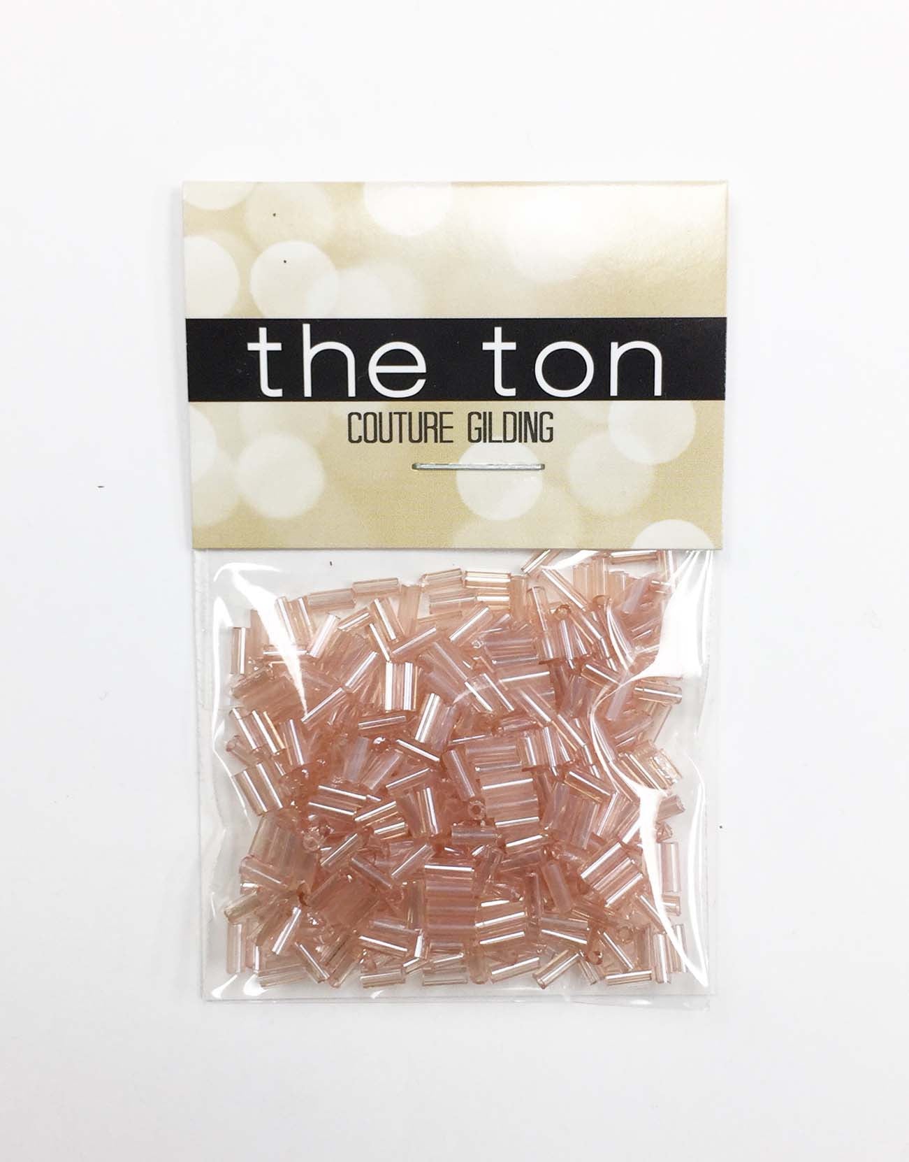 Light Rose Peach Long Bugle Beads