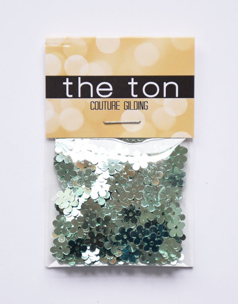 Mint Flora Sequins
