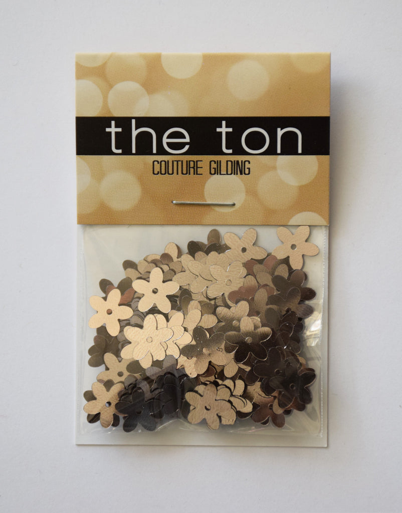 Metallic Taupe Large Flora Sequins