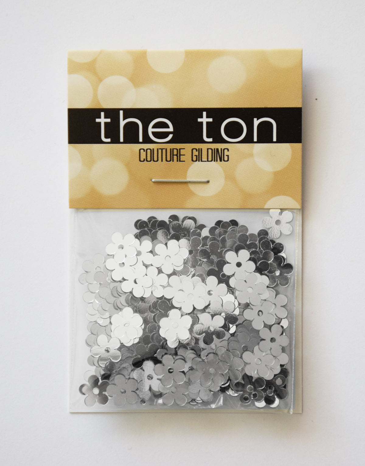 Metallic Silver Flora Sequins