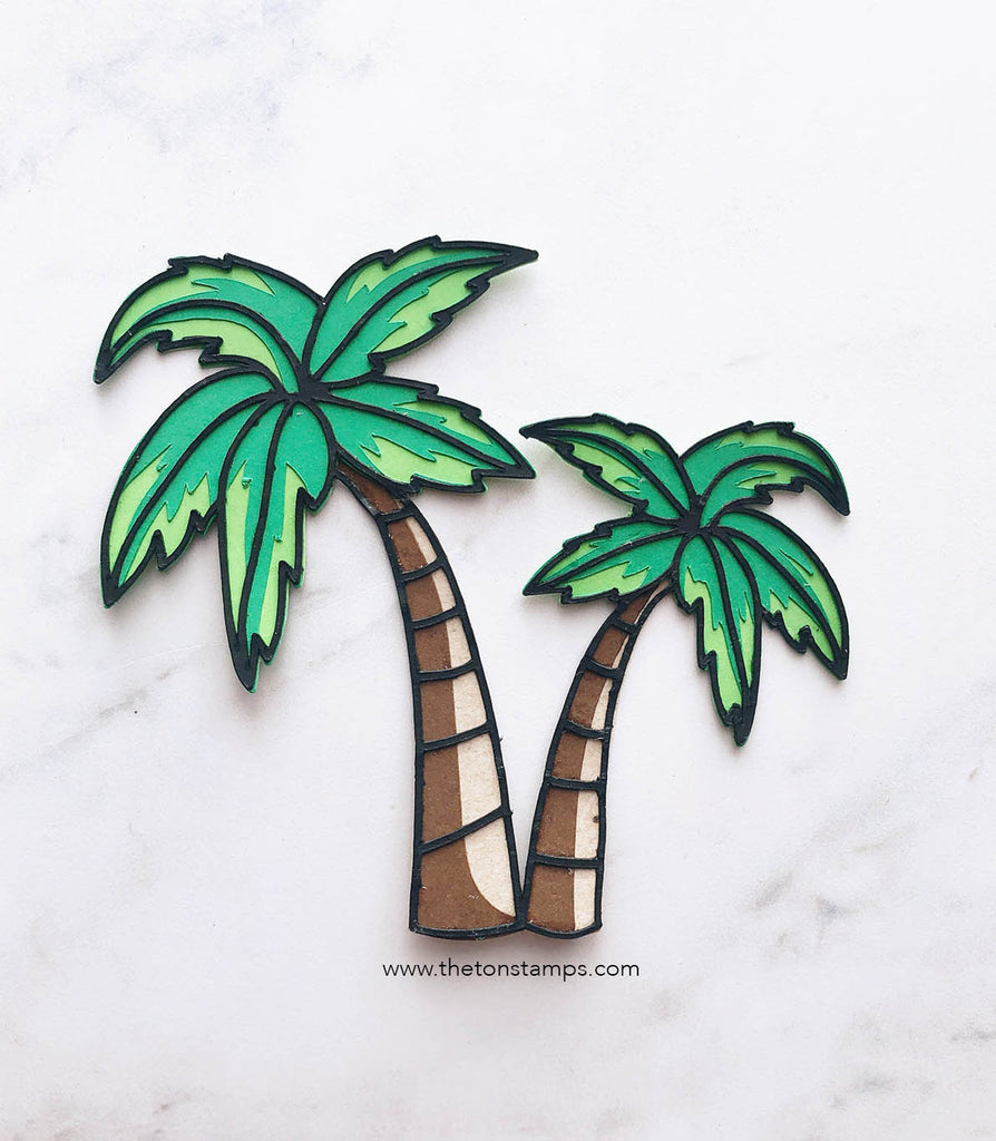 Summer Palm Layering Tree SVG Cut File