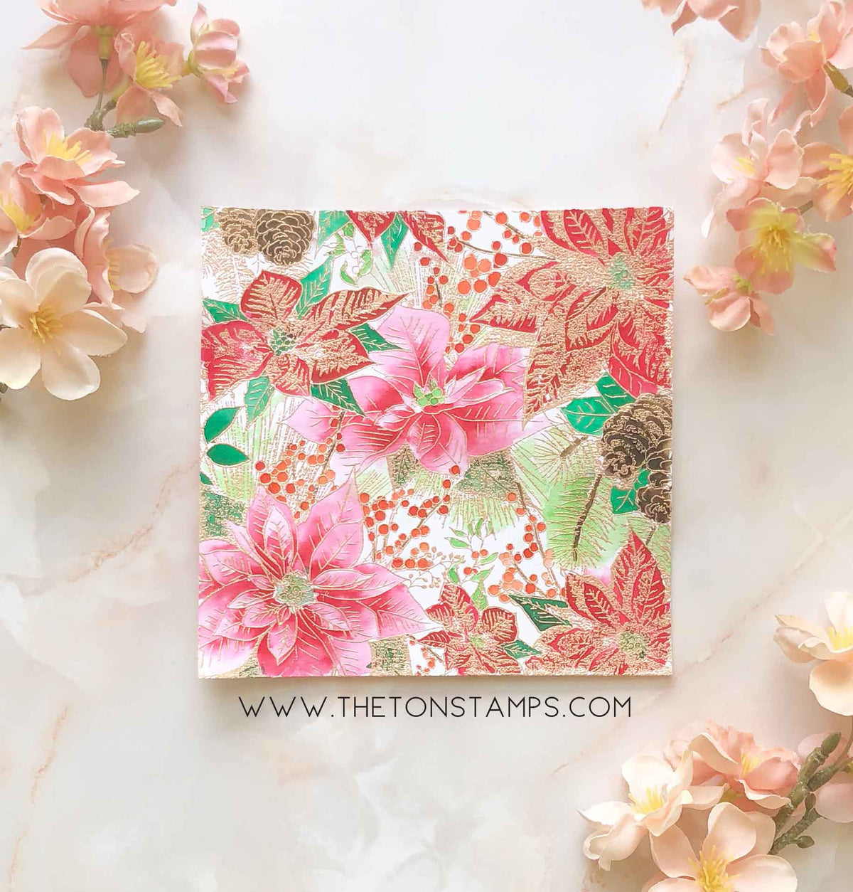 Poinsettia Garden Cling Background