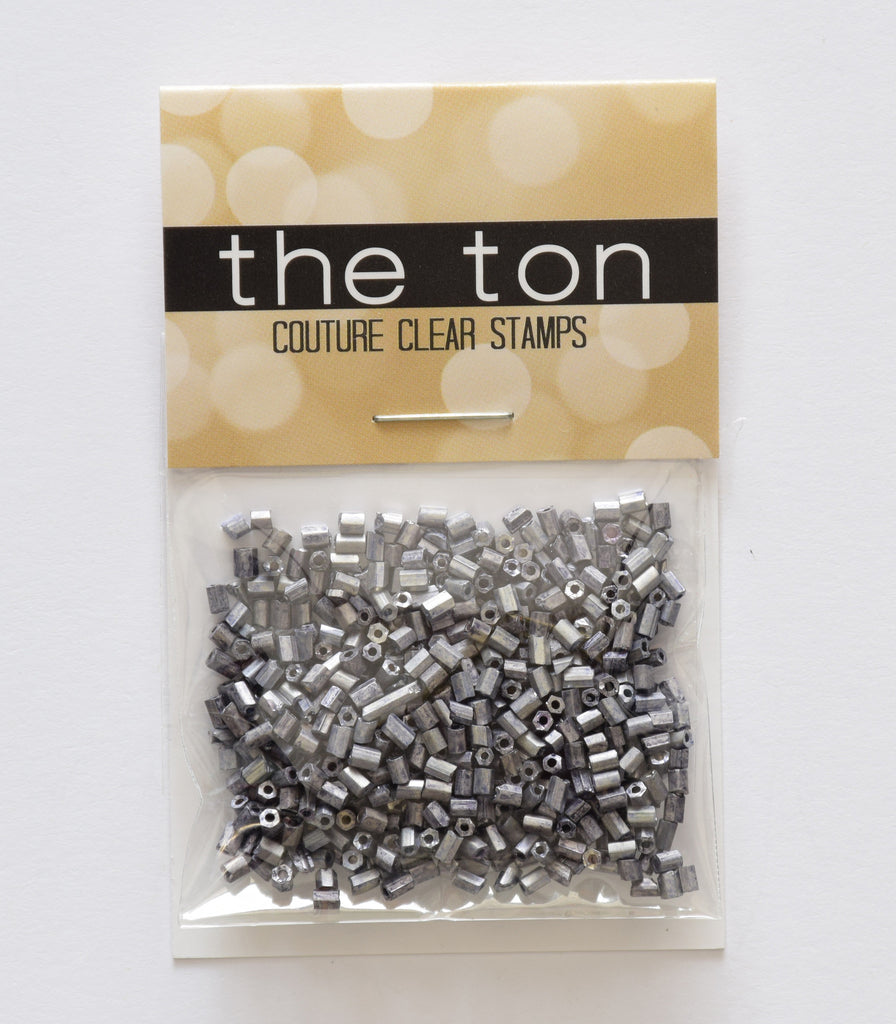 Dark Silver Bugle Beads