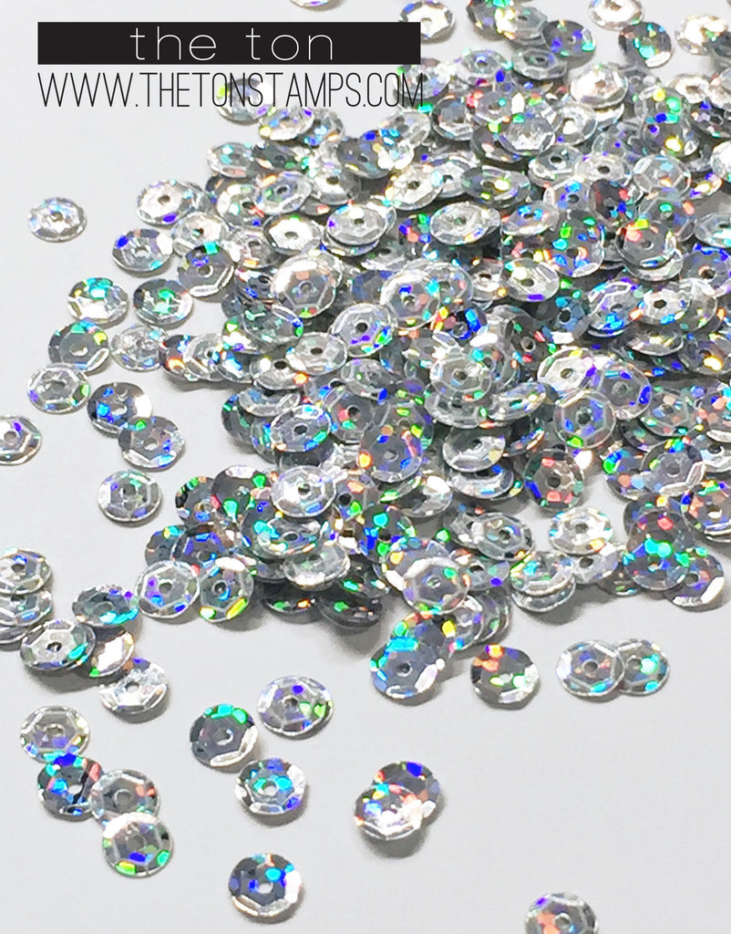 Silver Holographic Sequins - 4mm