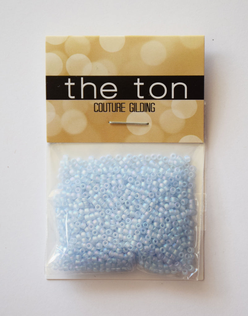 Soft Opal Blue Matte Seed Beads