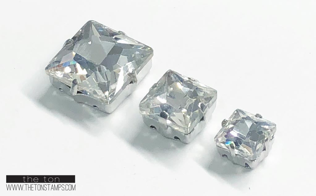 Glass Gems - Clear Square 10mm
