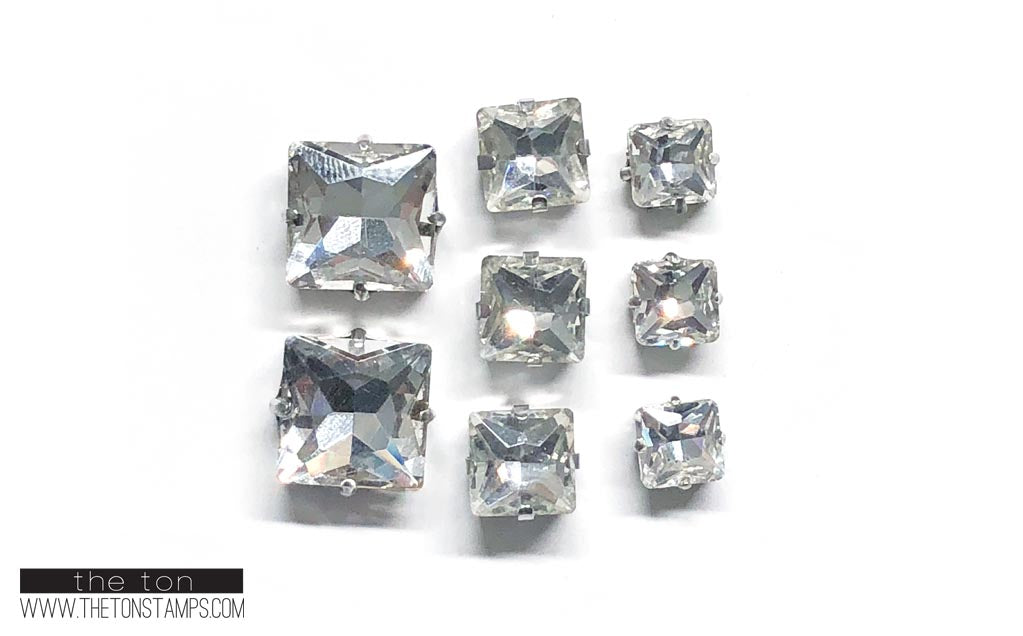 Glass Gems - Clear Square Mixed Package