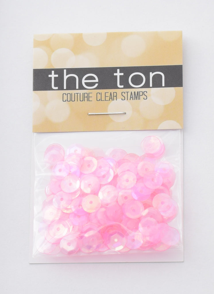 Pink Sugar Sparkling Clear Sequins - 8, 6, 5, 4mm, Mixed