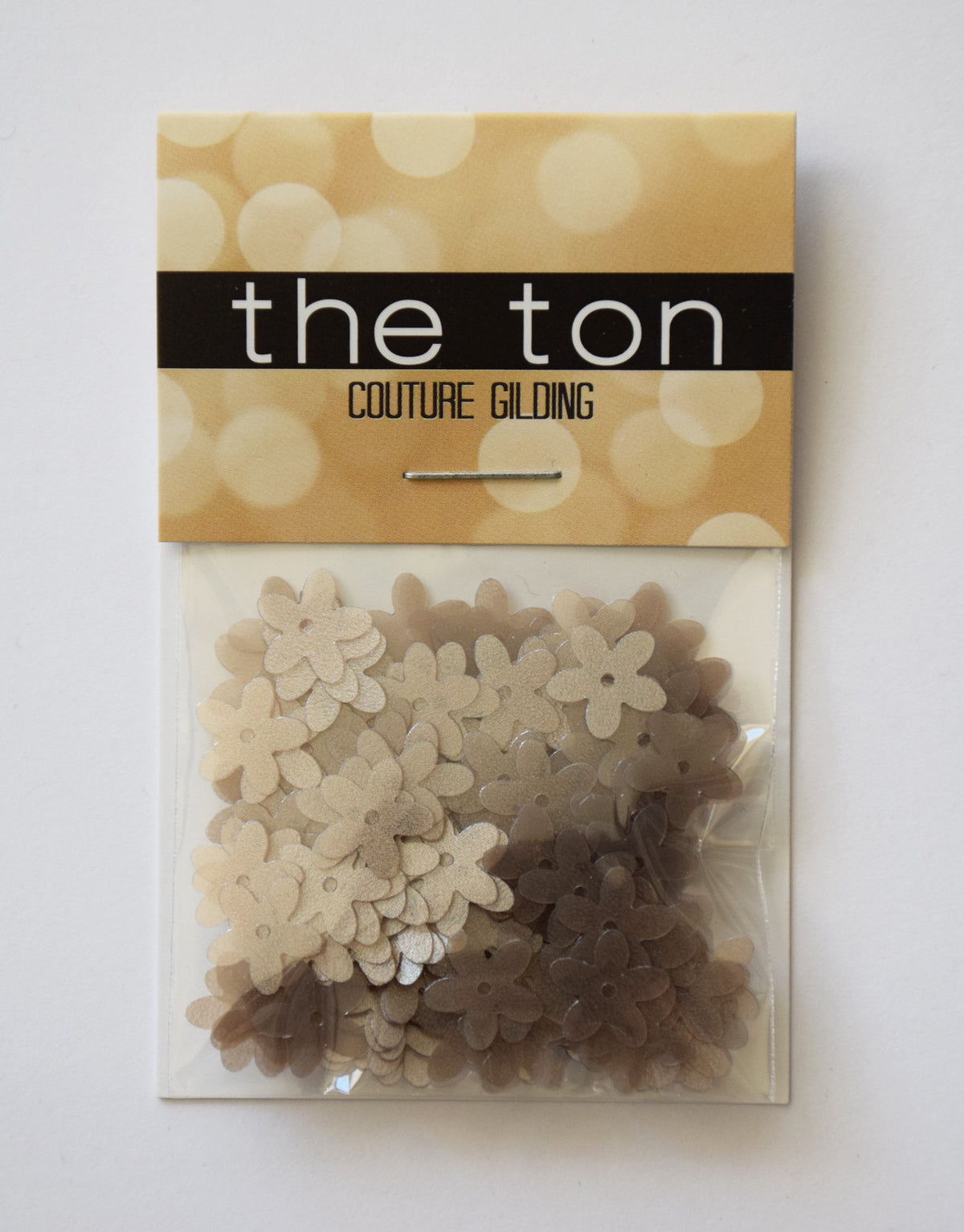 Taupe Large Matte Flora Sequins