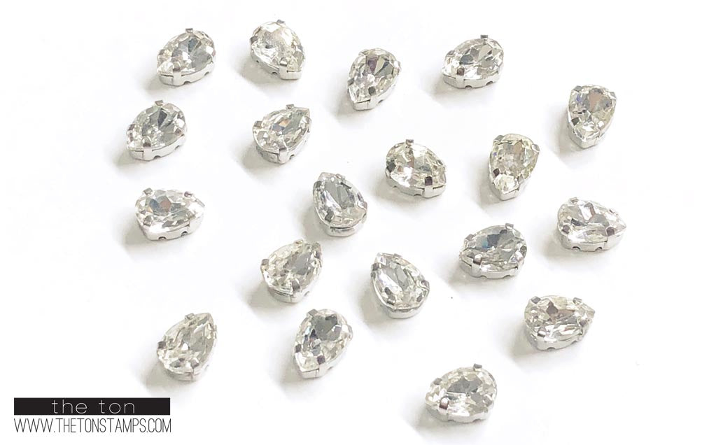 Glass Gems - Clear Tear Drop 1/2in x 1cm (Large)