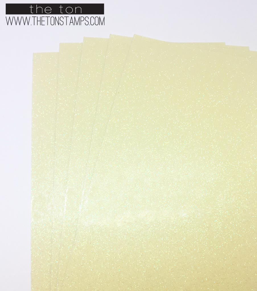 Adhesive Glitter Paper - Glossy Fine Yellow Transparent (3.9in x 9in)